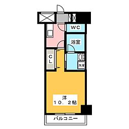 エトワール安島 3階1Kの間取り
