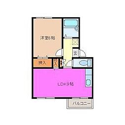 エバーグリーン2 1LDKの間取図画像