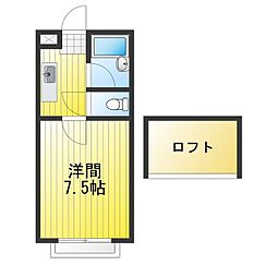 シルキーハウス山城 1Kの間取図画像