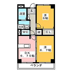 フランアンジュ 2DKの間取図画像