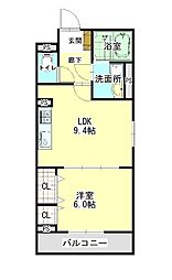 Amagasuka Terrace 1LDKの間取図画像