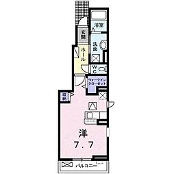 オリヴェートB 1Kの間取図画像