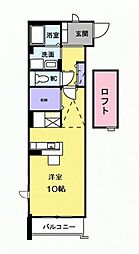 フリーデ ワンルームの間取図画像