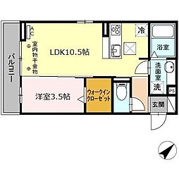 ラフレーズ 1LDKの間取図画像