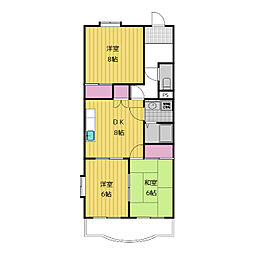 メゾン・ド・ジュール 3階3DKの間取り