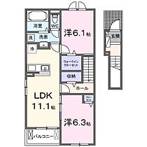 メゾン　ドゥ　エスポアールII 203 ｜ 三重県津市庄田町2332番地11（賃貸アパート2LDK・2階・58.60㎡） その2