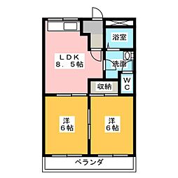 ラメール1 2DKの間取図画像