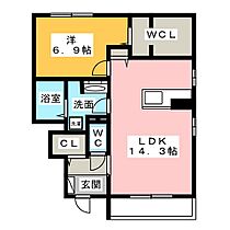 ウィステリア江戸橋  ｜ 三重県津市上浜町３丁目（賃貸アパート1LDK・1階・54.46㎡） その2