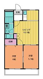ブルーコーナー 2LDKの間取図画像