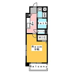 Ｋ　Ｓｍａｒｔ　ＨＩＳＡＩ 4階1Kの間取り