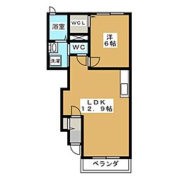 エアリー 1階1LDKの間取り