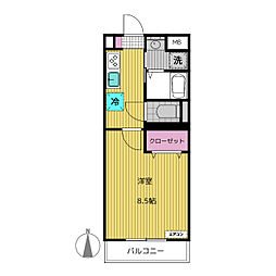 ＧＲＡＮＤ　ＯＣＥＡＮ 2階1Kの間取り