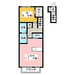 ＵＲＢＡＮ　ＦＬＡＴＳ 2階1LDKの間取り