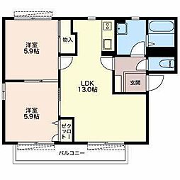 マグスペース　Ａ 2階2LDKの間取り