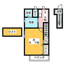 ビラアカシア 1Kの間取図画像