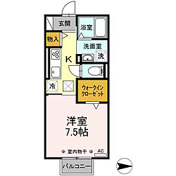 ディーシャンブル上浜町 1Kの間取図画像