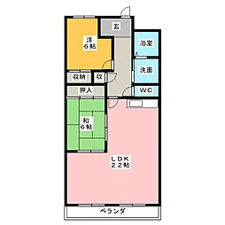 ル・ポール東浜 2LDKの間取図画像