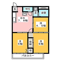 ジョイフルハイツ 3DKの間取図画像