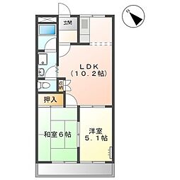 ブルーコーナー 2LDKの間取図画像