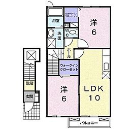 ウィン・アイランドA 2LDKの間取図画像