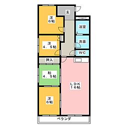 ル・ポール東浜 4LDKの間取図画像
