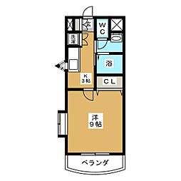 マンション芸濃 1Kの間取図画像