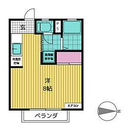 メローハウス ワンルームの間取図画像