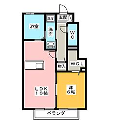 ジーウィズダムA 1LDKの間取図画像