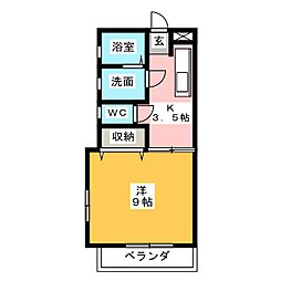 ルーチェ 1Kの間取図画像