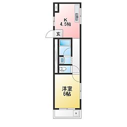 ポーラスター 1DKの間取図画像