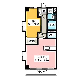 アーバンヒルズ城山 1LDKの間取図画像