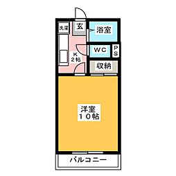 アメニティー中八木田 1Kの間取図画像