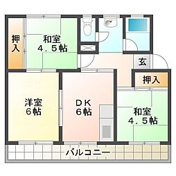 メゾンシエロ 3DKの間取図画像