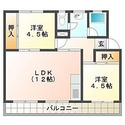 メゾンシエロ 2LDKの間取図画像