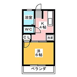 アンダルシア 1Kの間取図画像