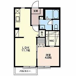 ディアス持川A 1LDKの間取図画像