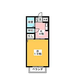 サンハイツ藤方 1Kの間取図画像