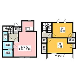 プレタメゾン結城A 2LDKの間取図画像