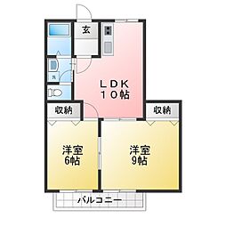 ソレイル21A 2LDKの間取図画像