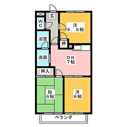 SurPlus阿漕B 3DKの間取図画像
