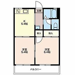 メゾンドさくら 2Kの間取図画像