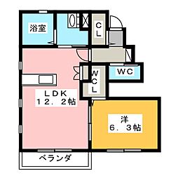 ルミエール 1LDKの間取図画像
