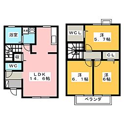 ベラールB 3LDKの間取図画像