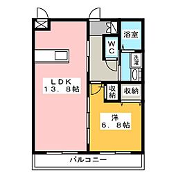 幸マンション2 1LDKの間取図画像