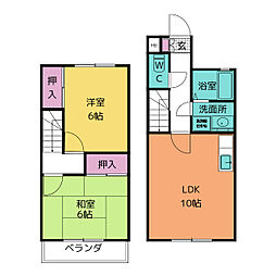 メゾンシークB 2LDKの間取図画像