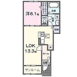グラディート 1LDKの間取図画像