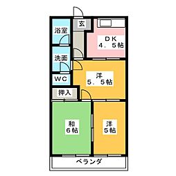 ミルキーウェイ 3DKの間取図画像