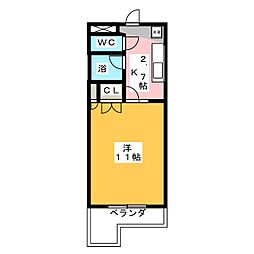 ソフィア 1Kの間取図画像
