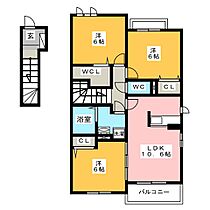 レクイアーレ72　Ｃ  ｜ 三重県鈴鹿市末広北２丁目（賃貸アパート3LDK・2階・68.16㎡） その2