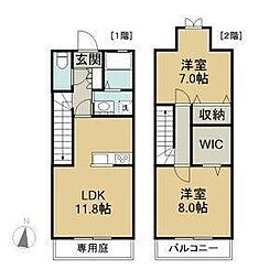 チェリーブロッサム 2階2LDKの間取り